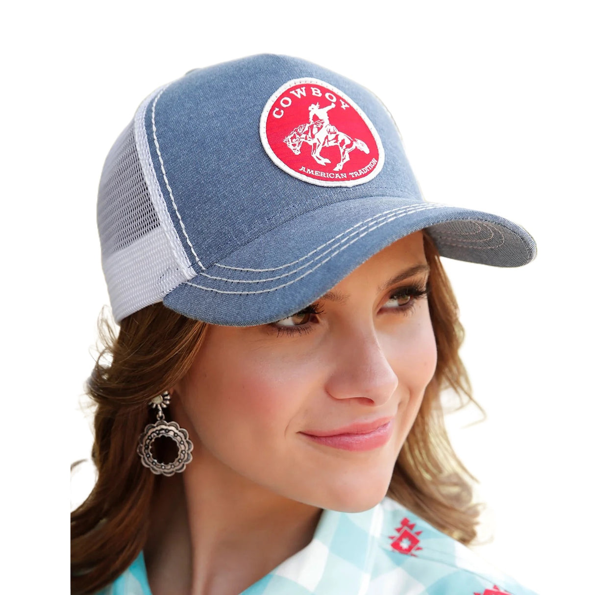 Cinch Ladies Cowboy Patch Indigo Trucker Cap