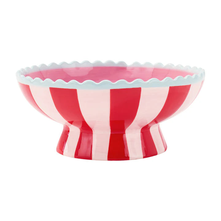 Annabel Trends Ceramic Fruit Bowl - Red Stripe