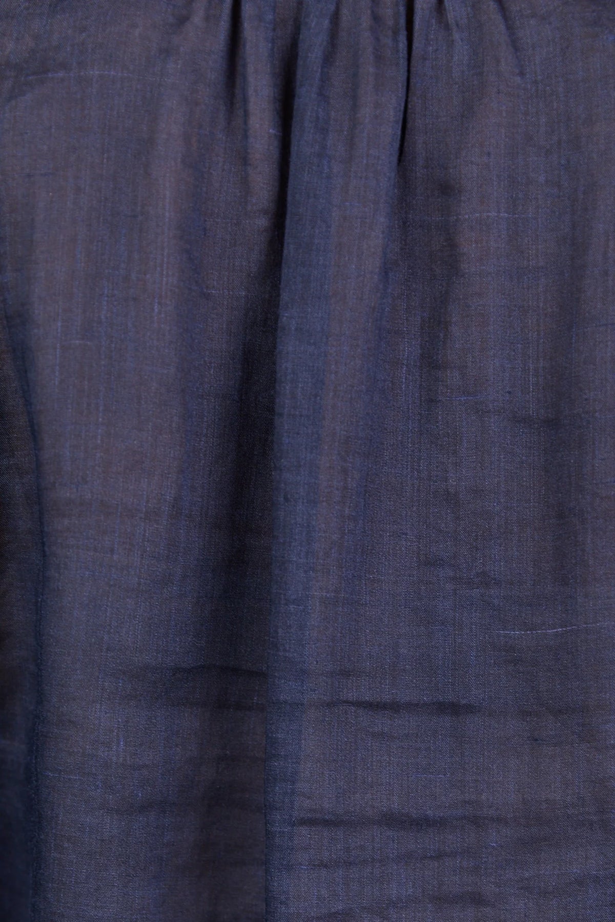 Continuance Navy Ramie High Neck Buttoned SS Top