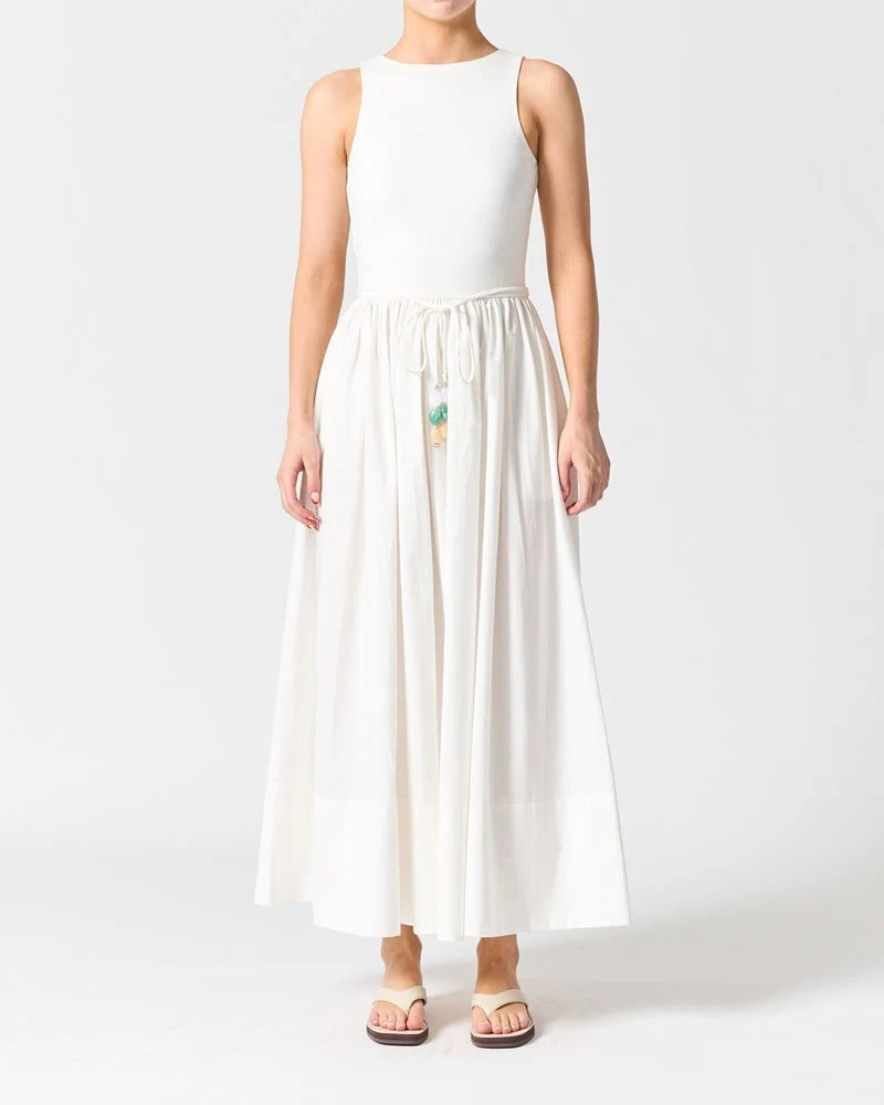 Walnut Corsica Dress in White