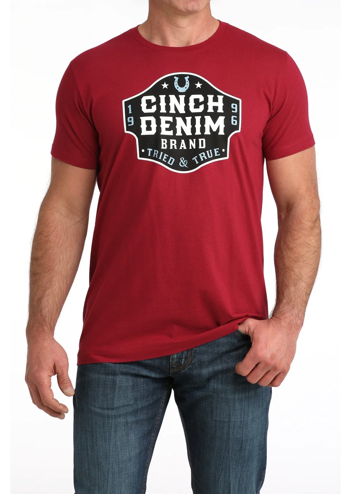 Cinch Mens Red Graphic T Shirt
