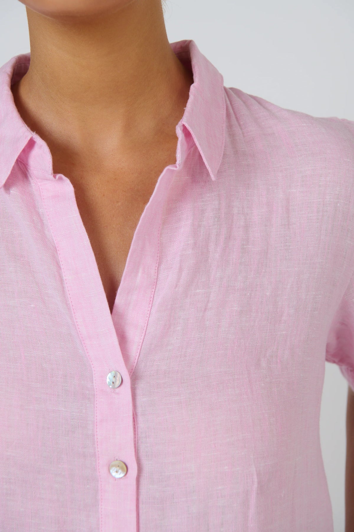 Enveloppe Linen Shirt Dress in Julienne Bon Bon