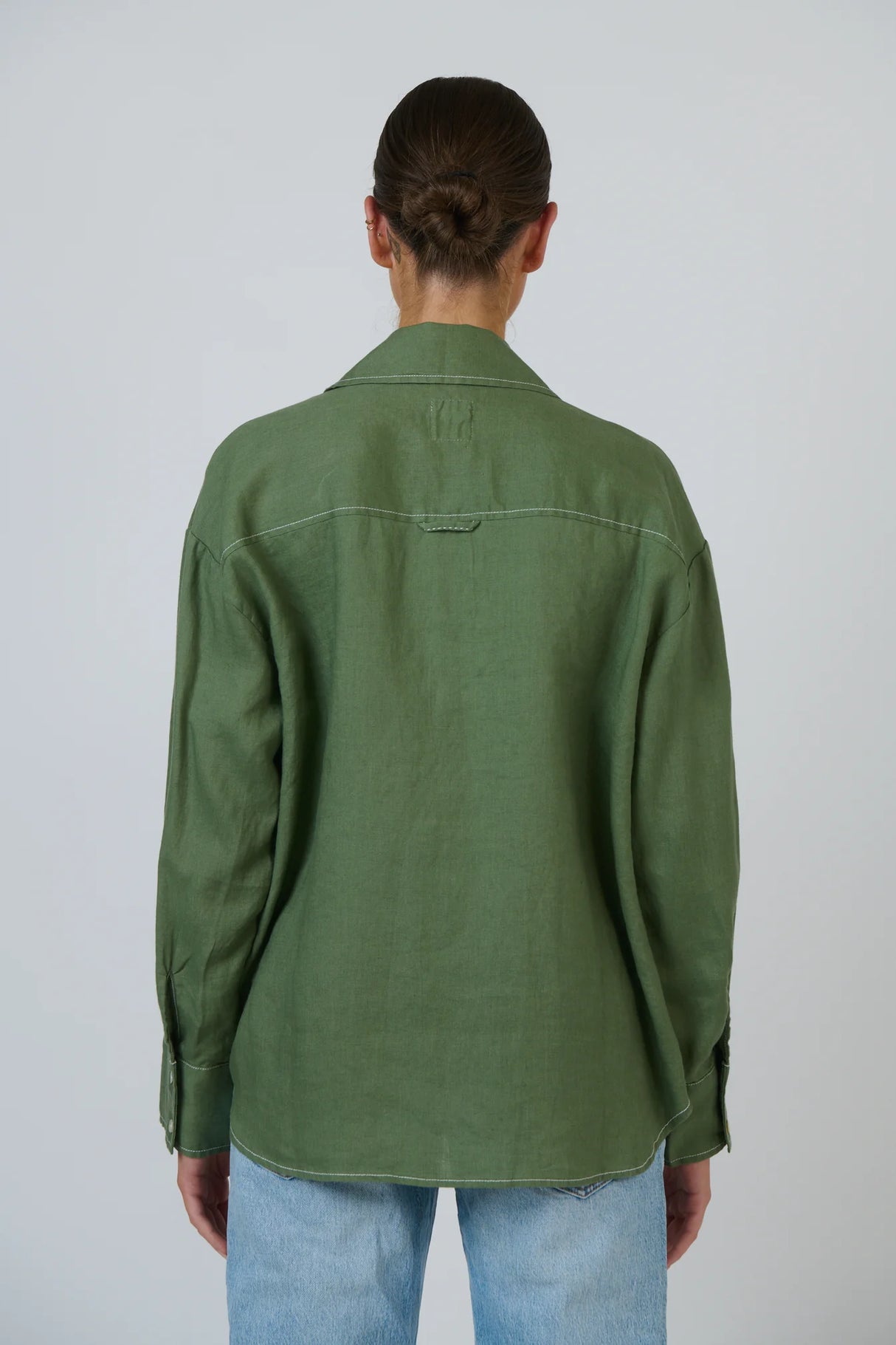 Enveloppe Ladies Long Sleeve Linen Shirt - Scrub