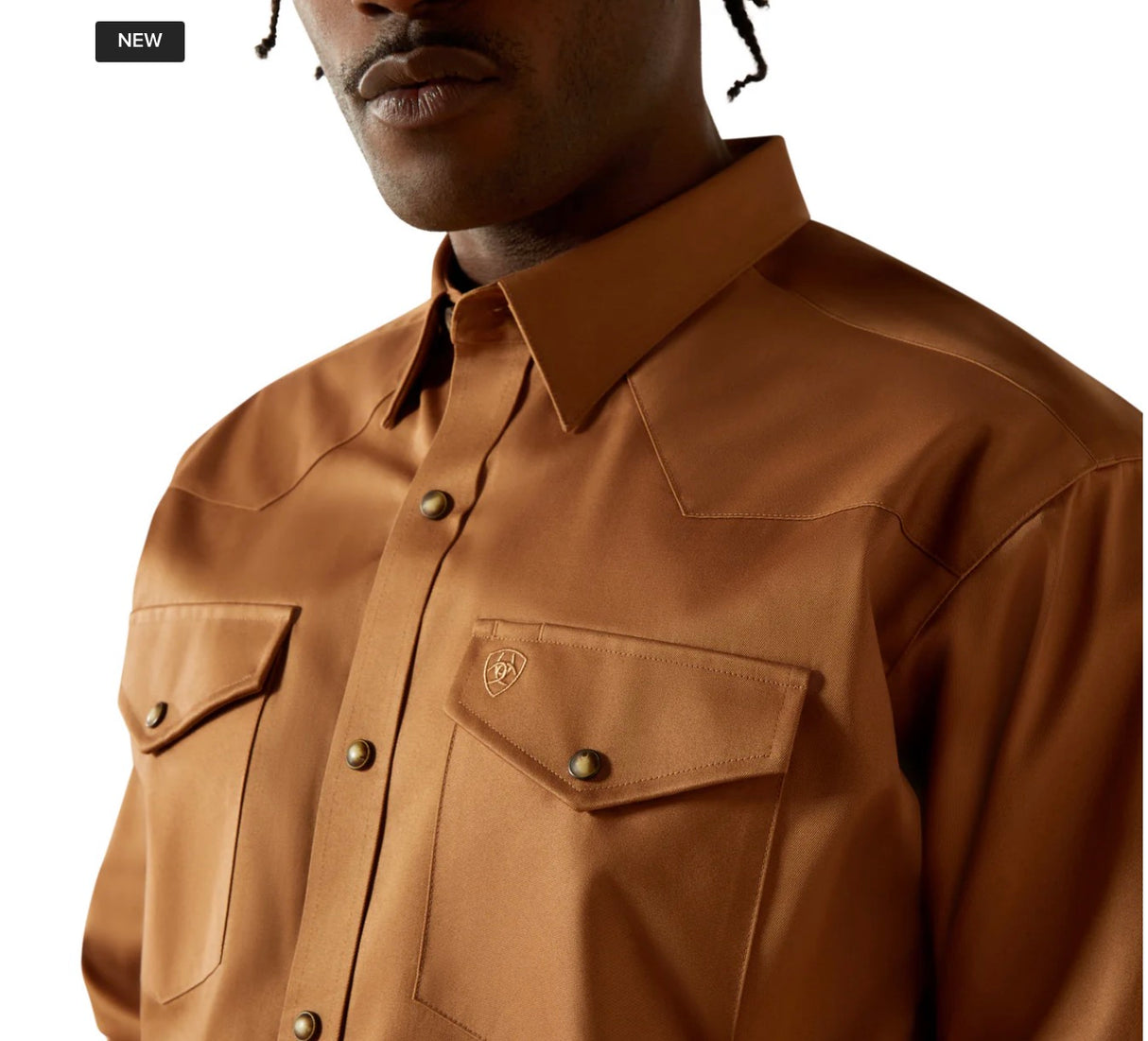 Ariat Mens Solid Twill Snap L/S Tan Shirt 10062473