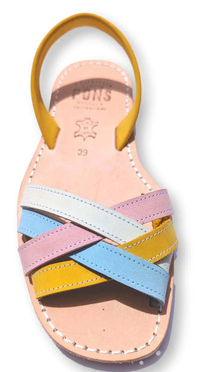 Pons Avarcas Menorca Leather Sunshine Crossover Sandals