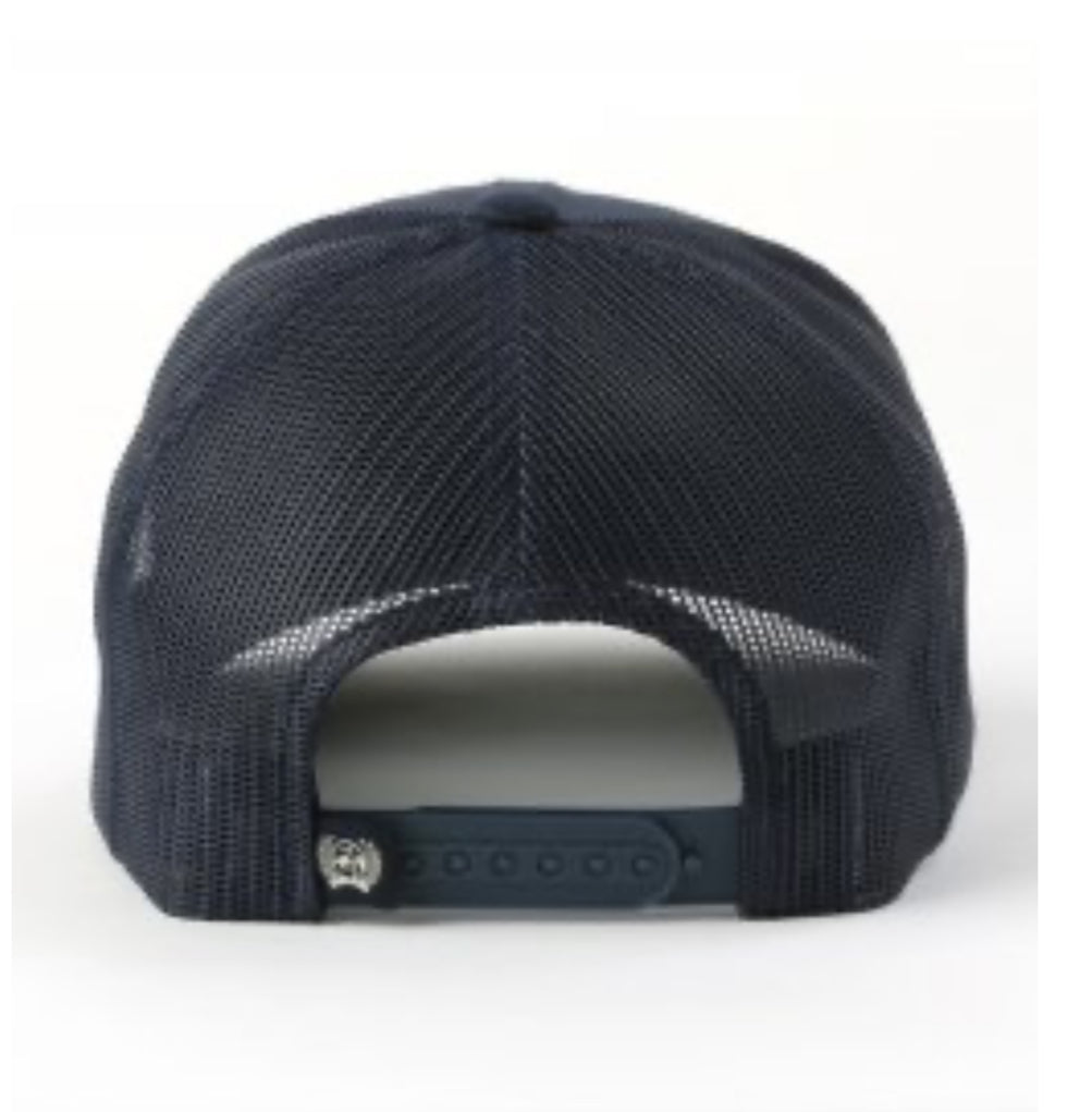 MEN'S LEATHER PATCH CAP - NAVY