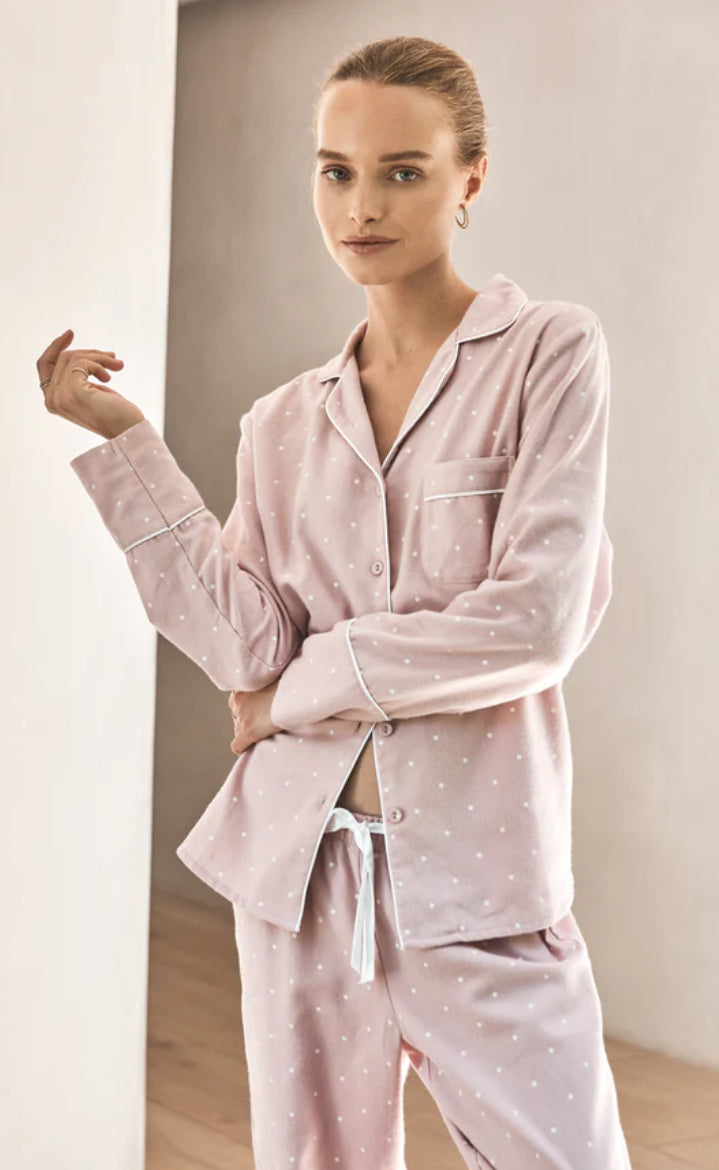 Gingerlilly Alessia Pink Spot Cotton PJ Set