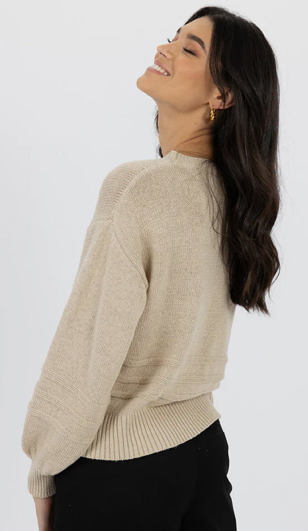 Humidity Ladies Macy Jumper in Stone