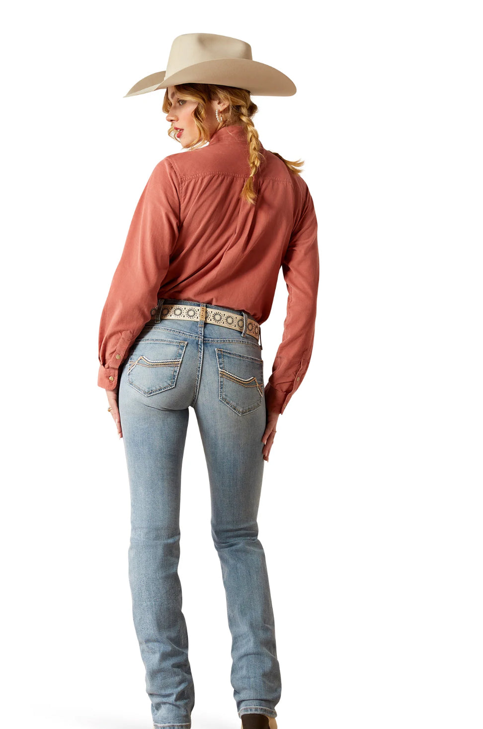 Ariat Ladies Mid Rise Mallory Straight Leg Jeans - Oklahoma - 10053528