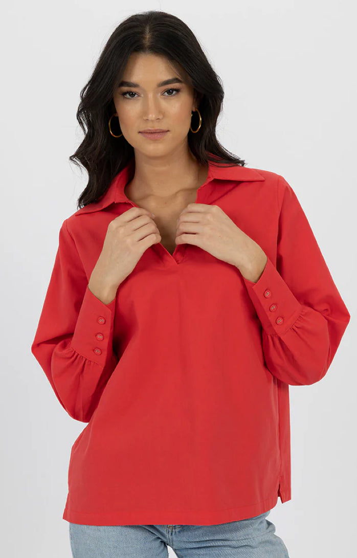 Humidity Ladies Simmy Top in Red
