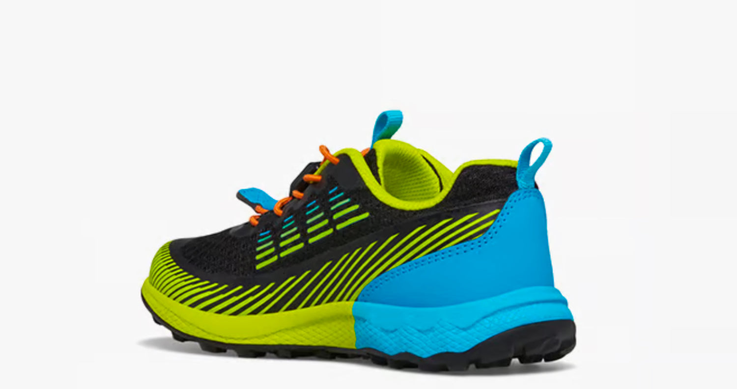 Merrell Kids Agility Peak Shoes In Black/citron/cyan/orange