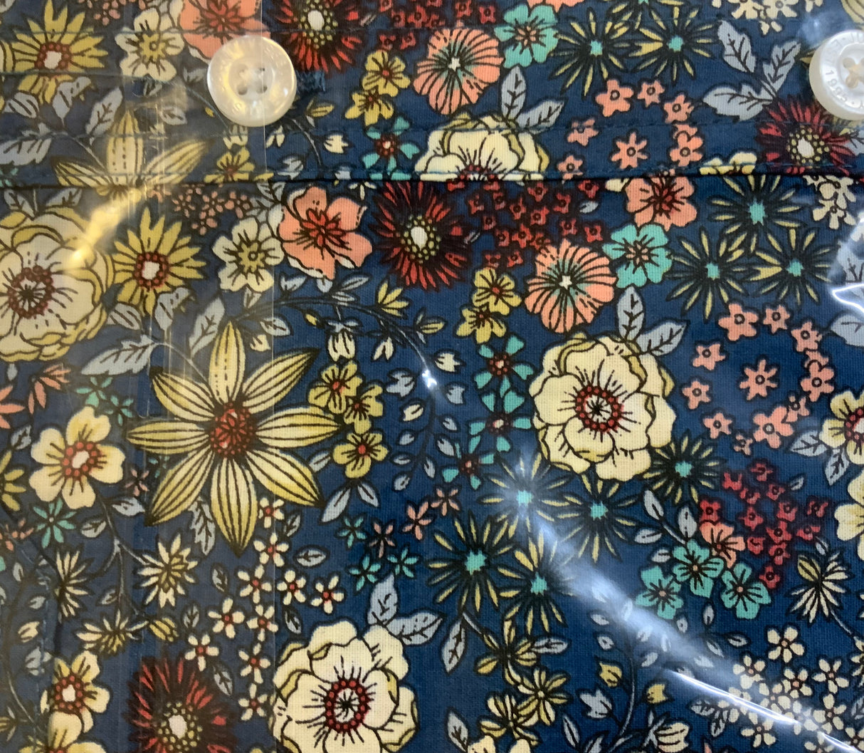 Just Country Ladies Abbey Work Shirt - Navy Cottage Garden