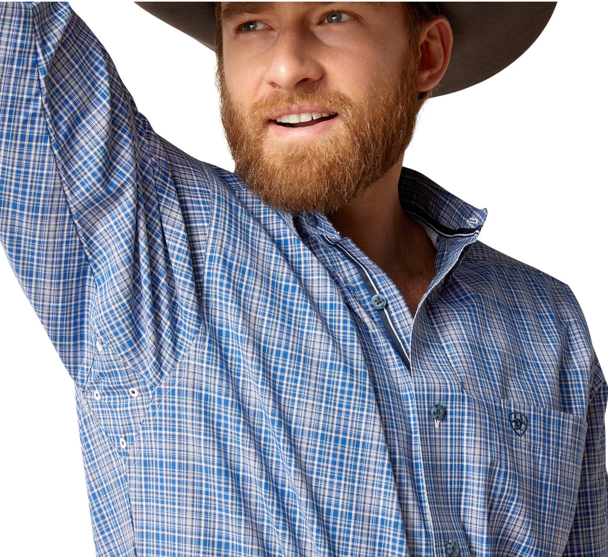 Ariat Mens Pro Series Fitted LS Shirt True Blue 10047212