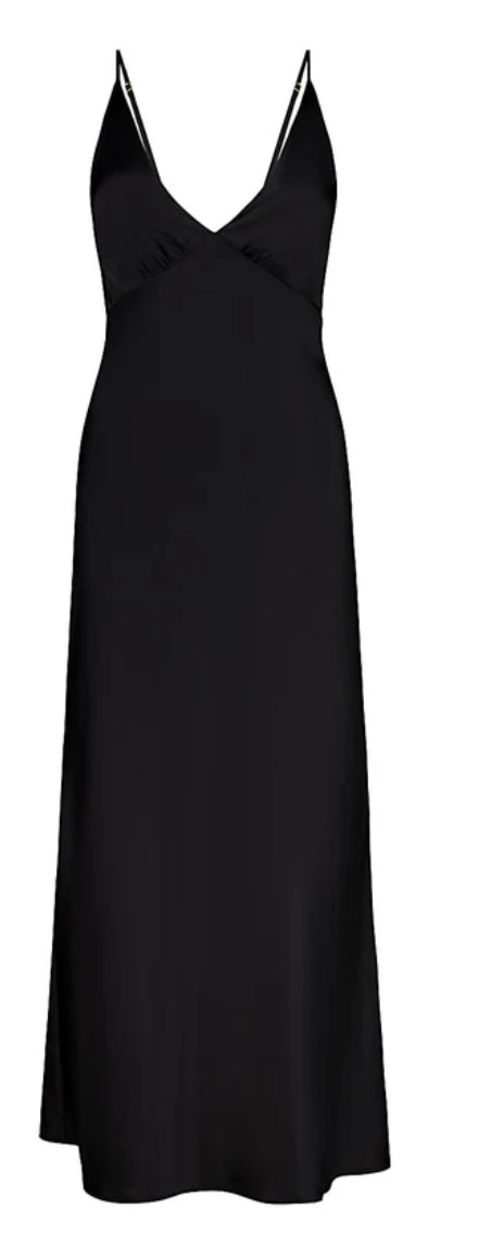 Gingerlilly Ilona Black Satin Nightie