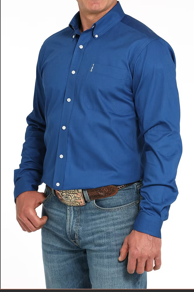 Cinch Mens Solid Royal Blue Shirt MTW1347132