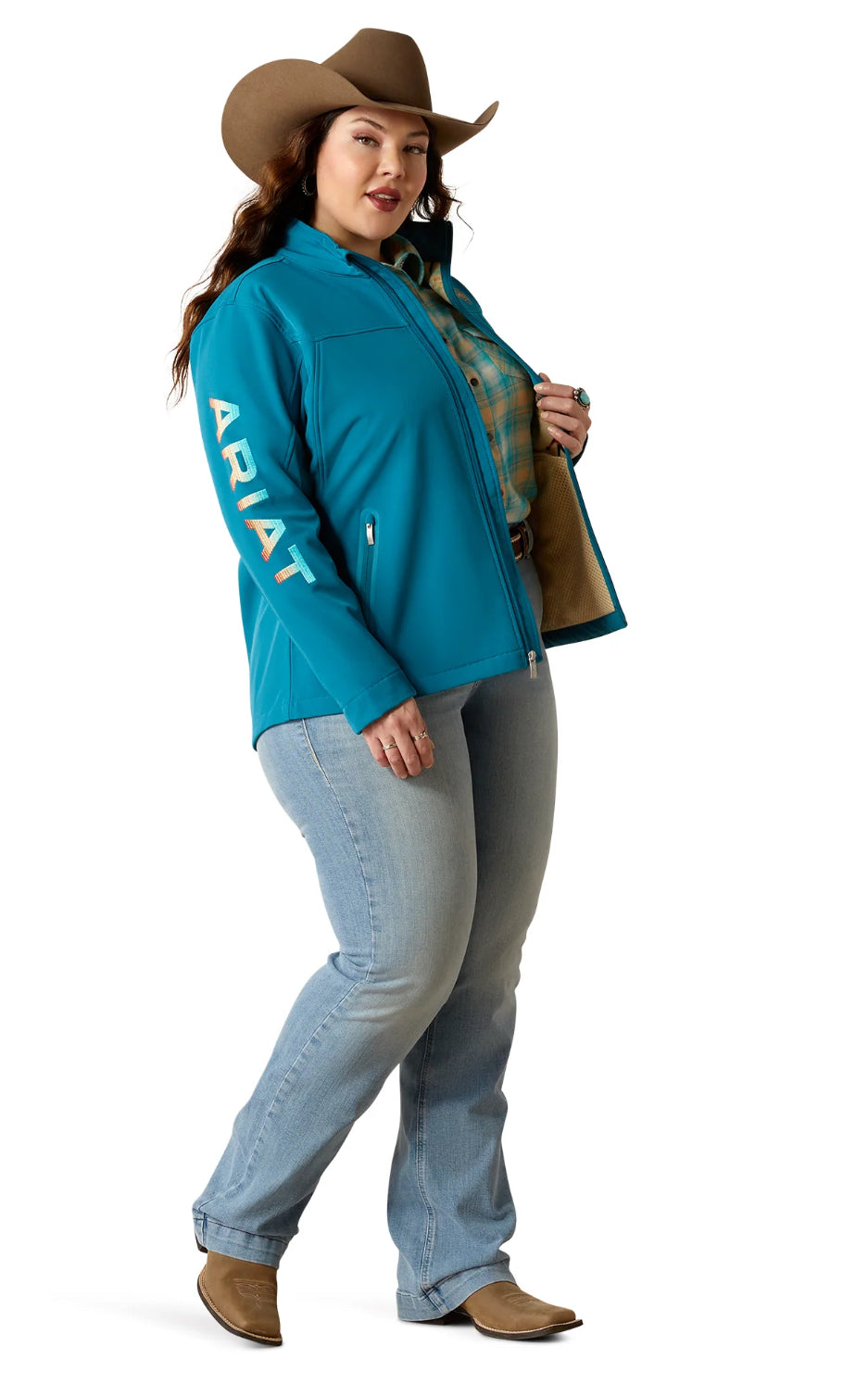 Ariat Ladies New Team Softshell Jacket - Ocean Depths/Retro Ranch - 10052783