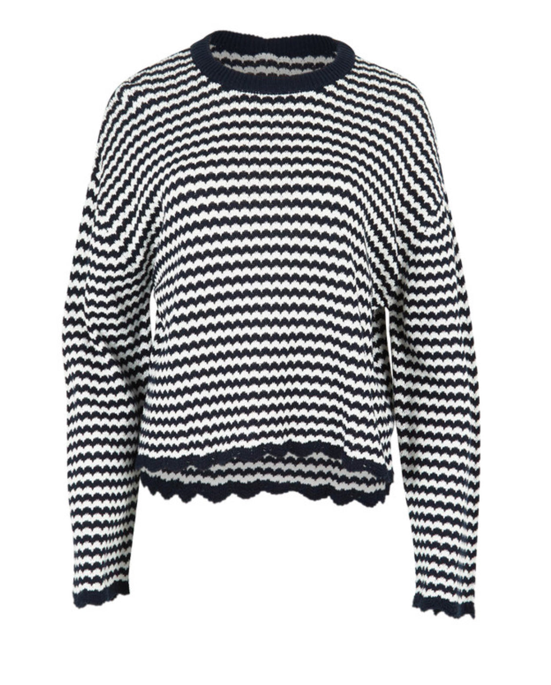 Elm Ladies Rosie Stripe Knit - Navy/White