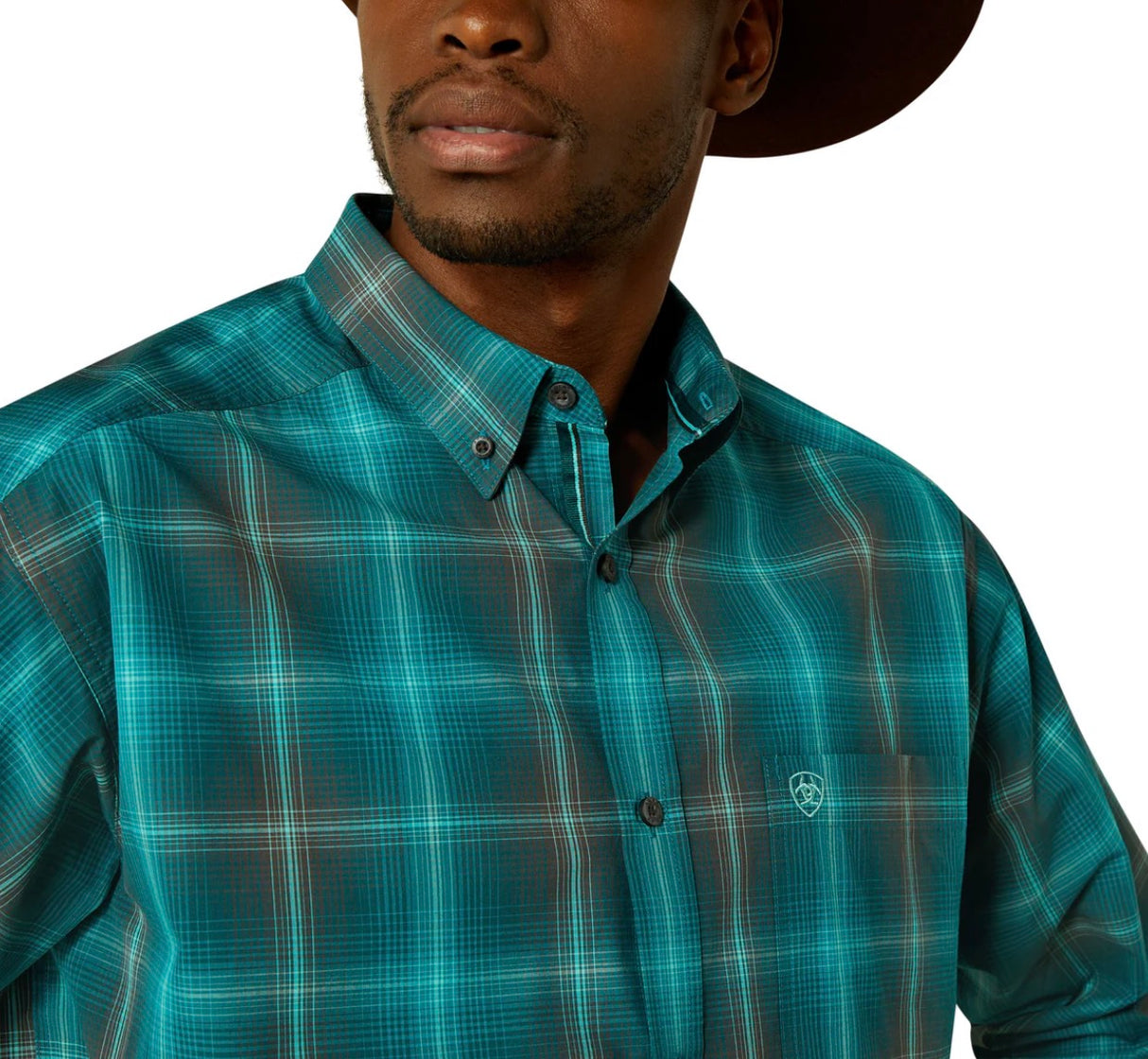 Ariat Mens Pro Series Bear L/S Shirt Dark Teal 10062177
