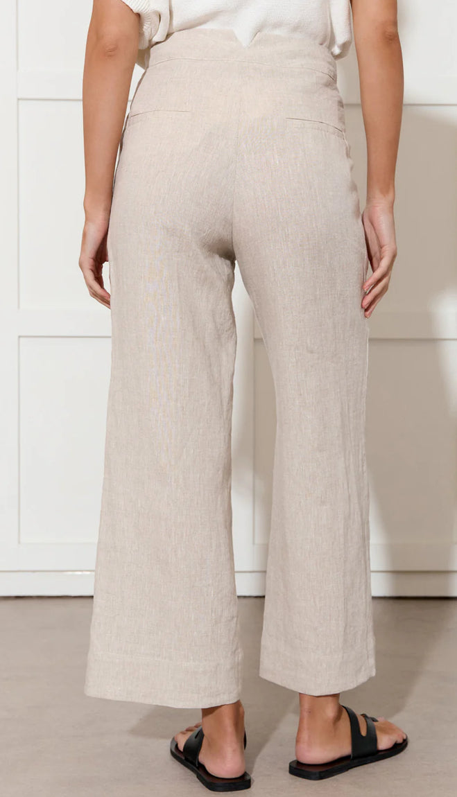 Adorne Ladies Nissan Cropped Linen Pants