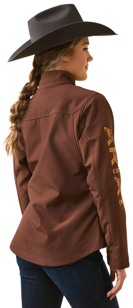 Ariat Womens Team Logo Softshell Chimayo Jacket in Shaved chocolate