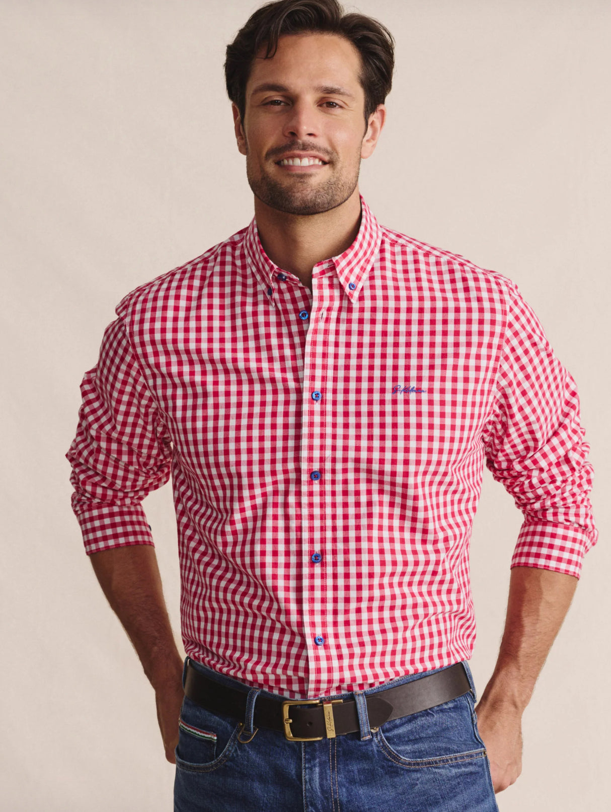 S Kidman Holstein Men Check Long Sleeved Shirt 1SHM00002