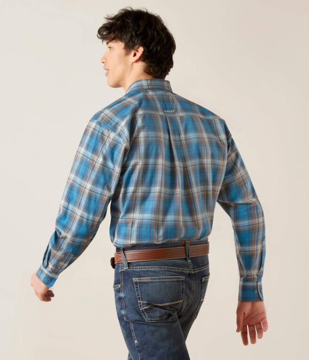 Ariat Mens Pro Series Geron LS Shirt Rush of Blue 10046525
