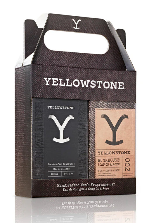 Tru Western Mens Yellowstone Cologne / Bunkhouse Soap Gift Set for Him