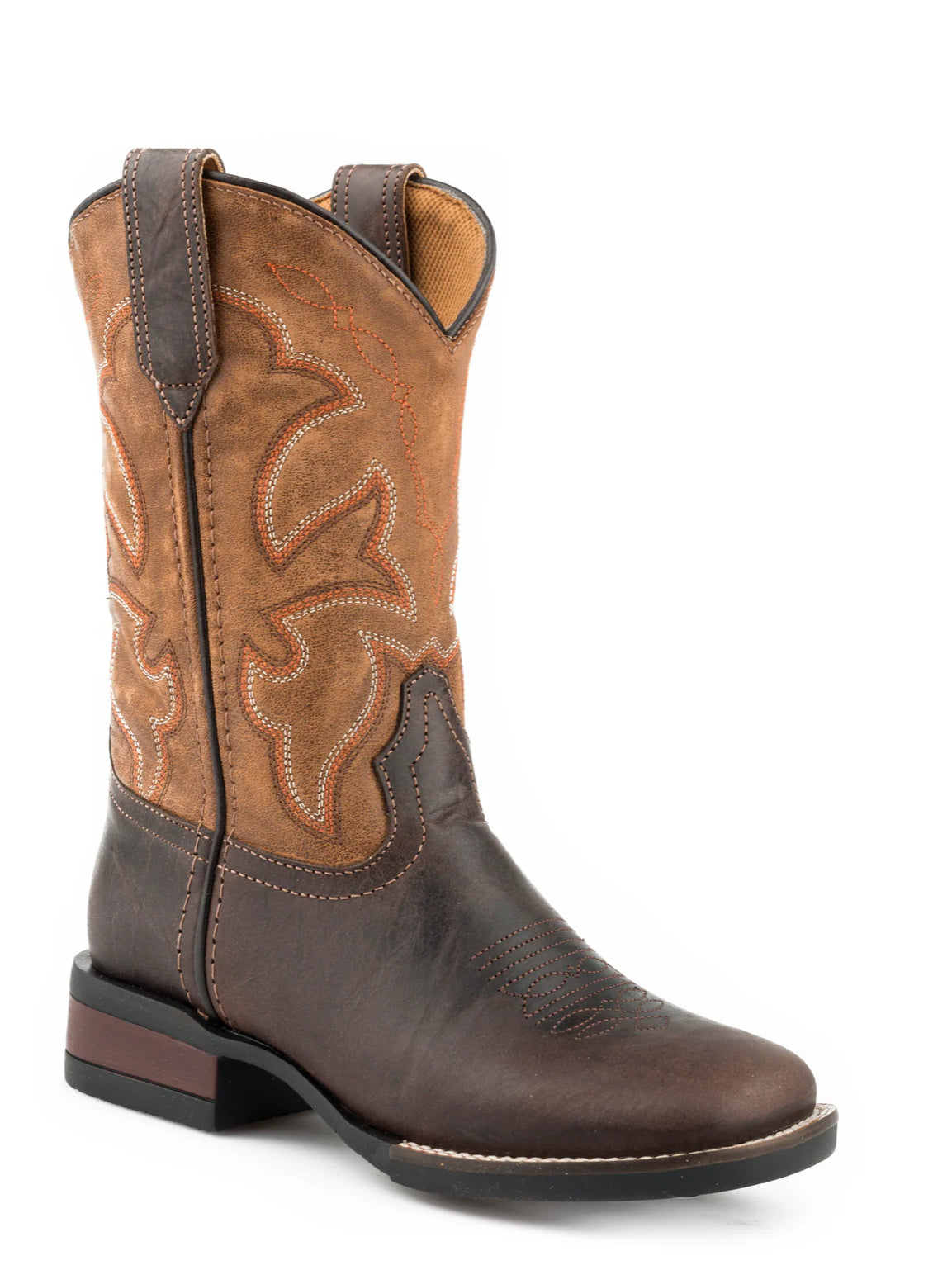 Roper Kids Monterey Brown/Tan Leather Boots