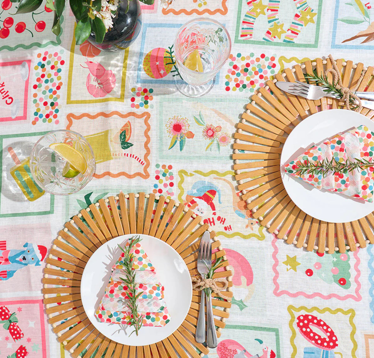 Annabel Trends Linen TableCloth (138cm x 240cm) - Christmas Holiday