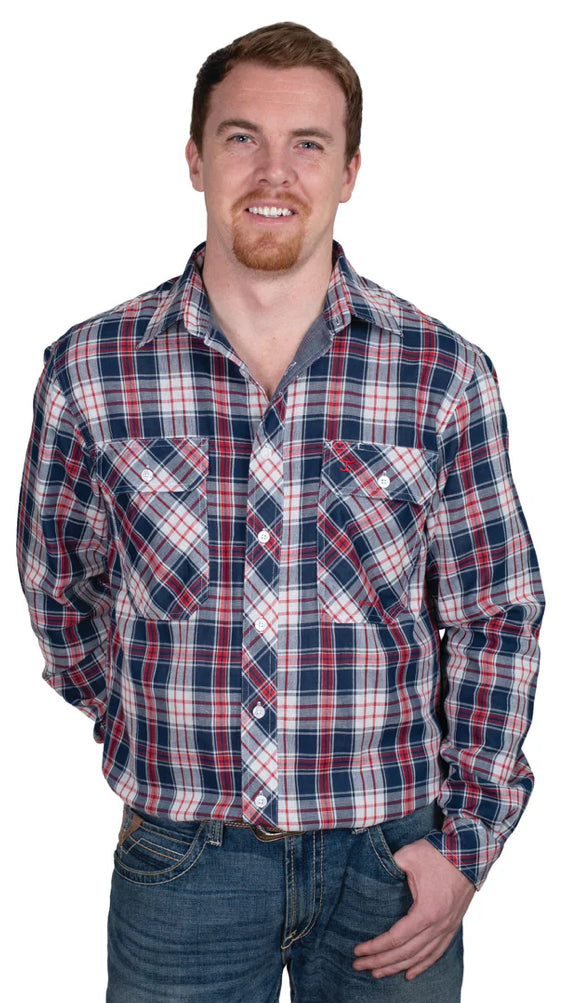 Just Country Mens Austin Shirt Chilli & Nay CheckMWLS2517