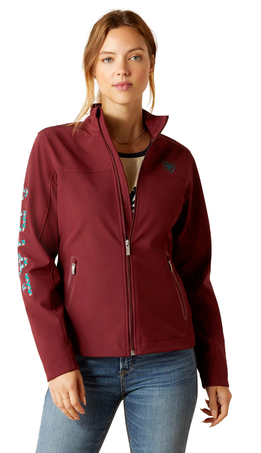 Ariat Ladies New Team Softshell Jacket Tawny Port 10046690