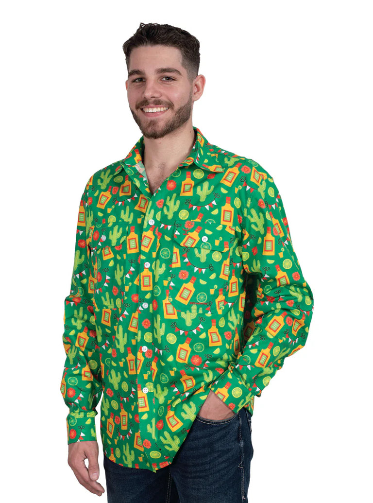 Austin Long Sleeve Full Button WorkShirt Green Cactus