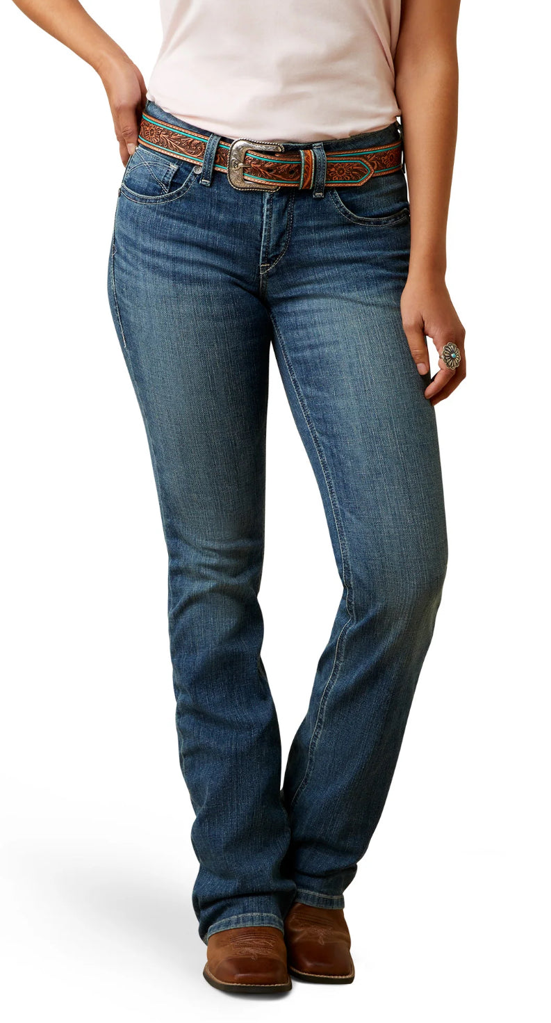Ariat Ladies Arrow Fit Perfect Rise Boot Cut Jeans in Torrance Blue 10044387
