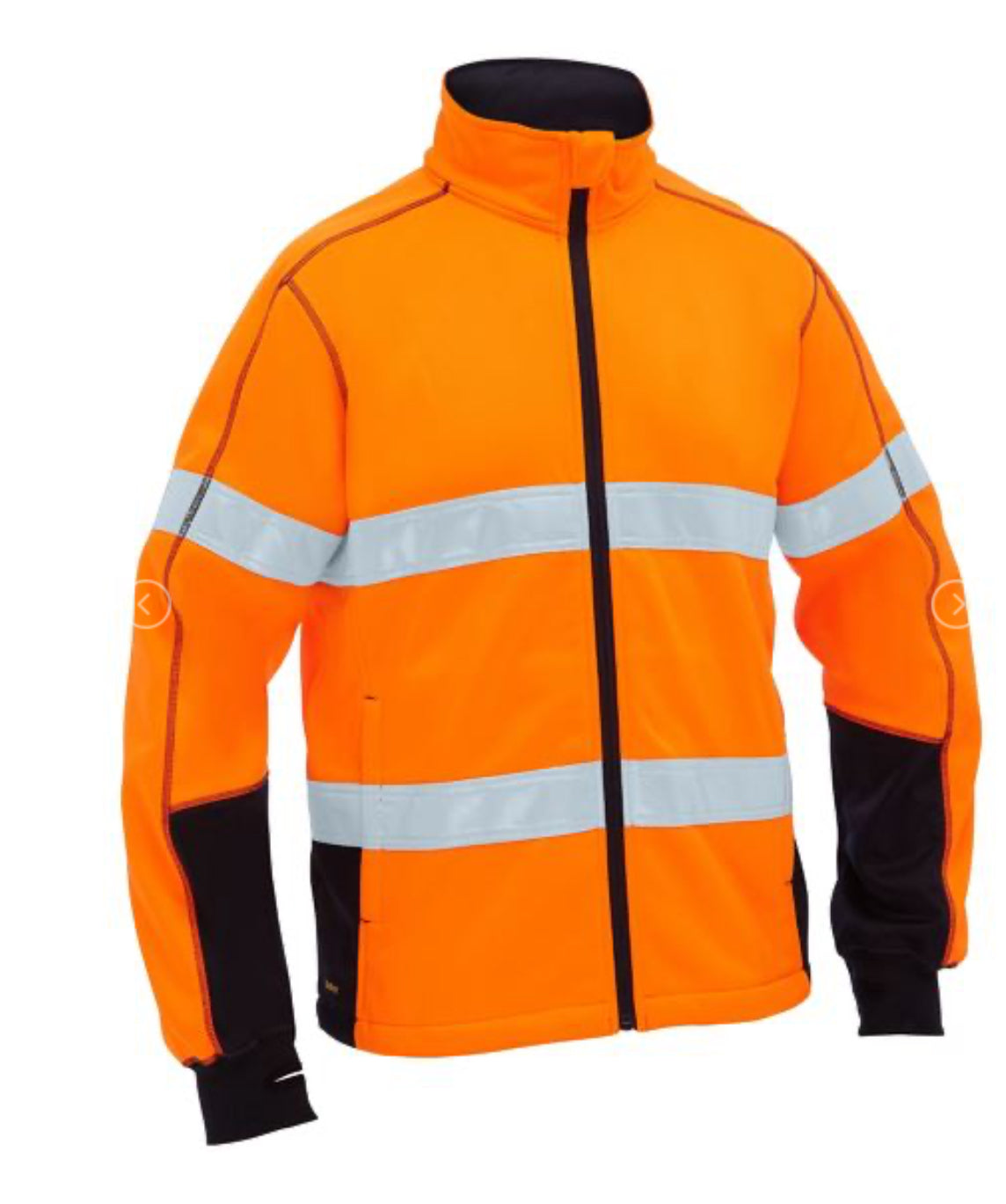 Bisley Mens’s Taped Hi-Vis Zip Front Fleece Orange/Navy- BK6611T