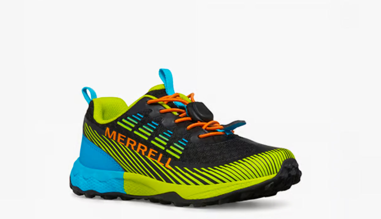 Merrell Kids Agility Peak Shoes In Black/citron/cyan/orange