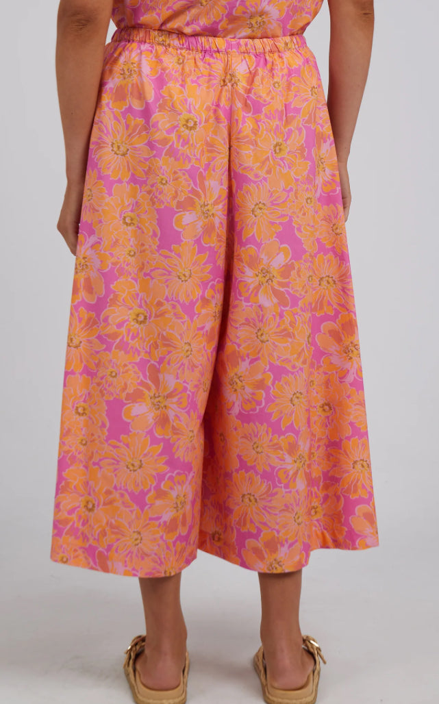 Elm Ladies Fuchsia Floral Wide Leg Pant