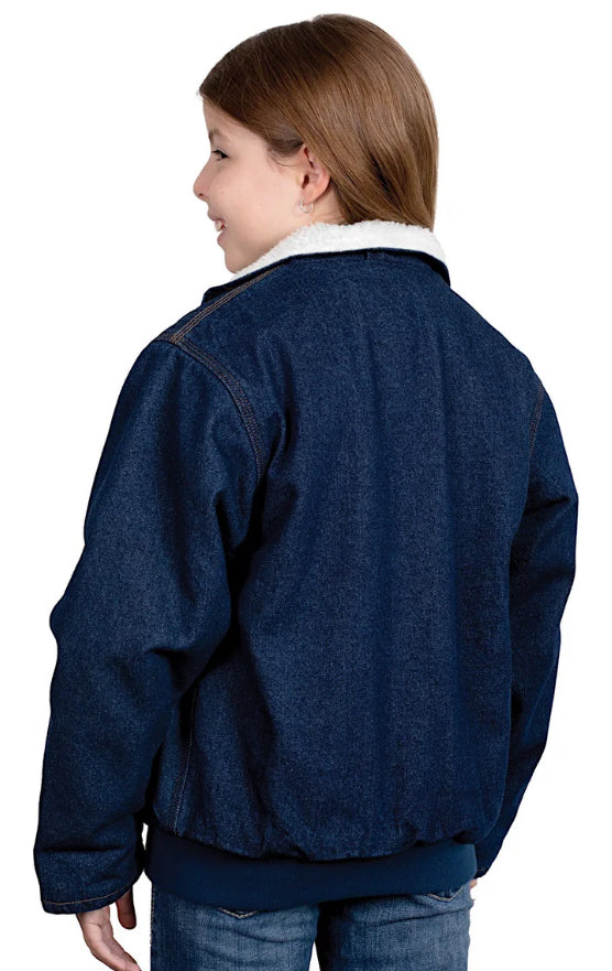 Just Country JNR Diamantina Sherpa Denim Jacket Dark Indigo