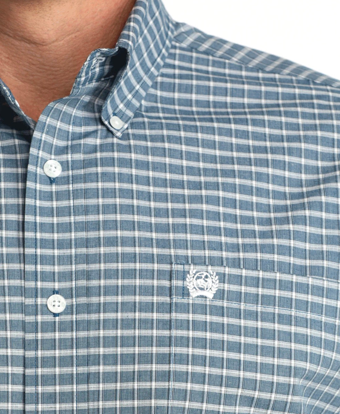 Cinch Mens Western Blue Button Down Shirt MTW1106053