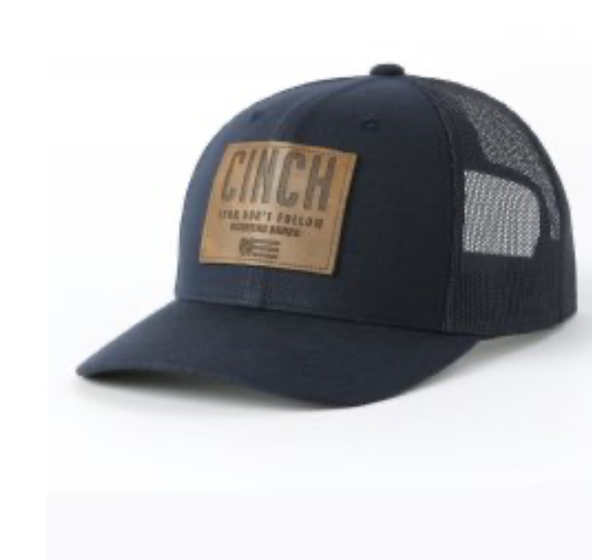 MEN'S LEATHER PATCH CAP - NAVY