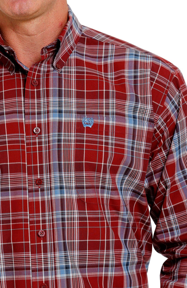 Mens Chinch Maroon Check Shirt MTW1105620