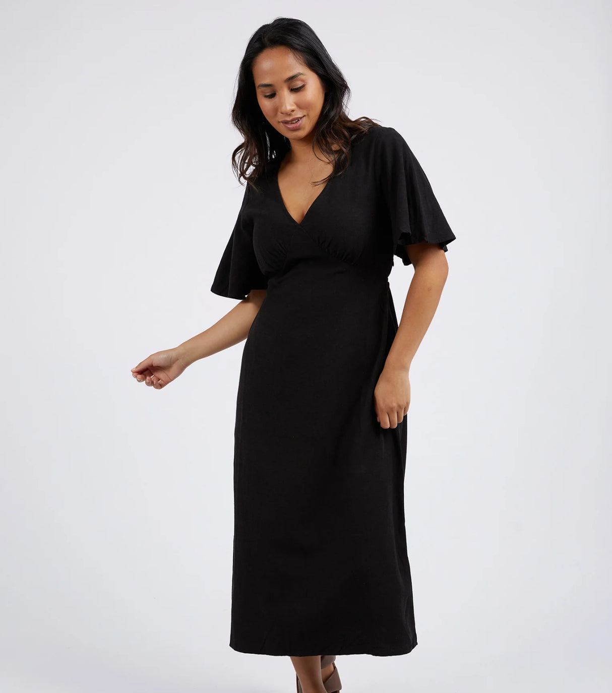 Bronte Linen Dress Black