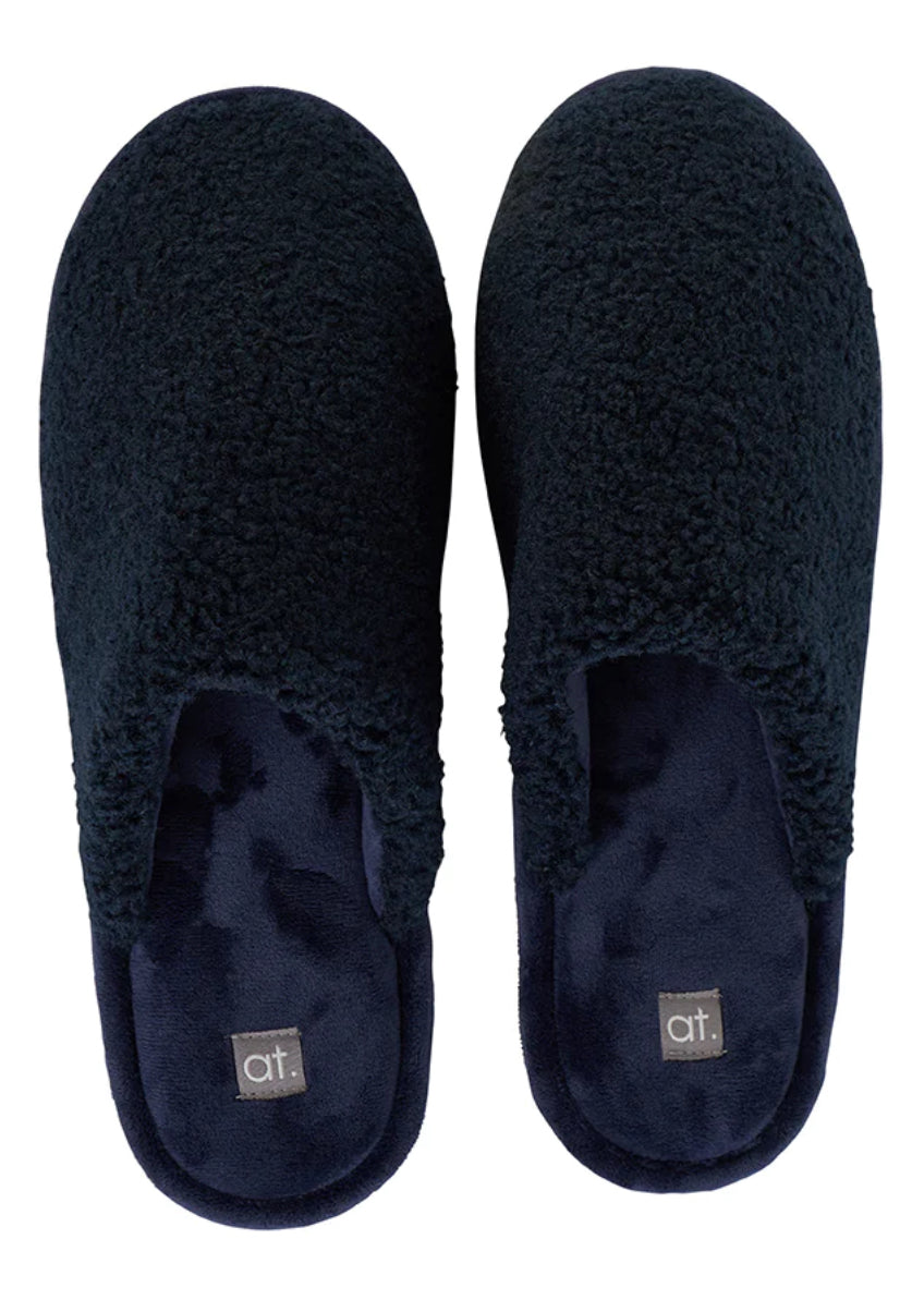 Mens Cosy Slippers in Navy