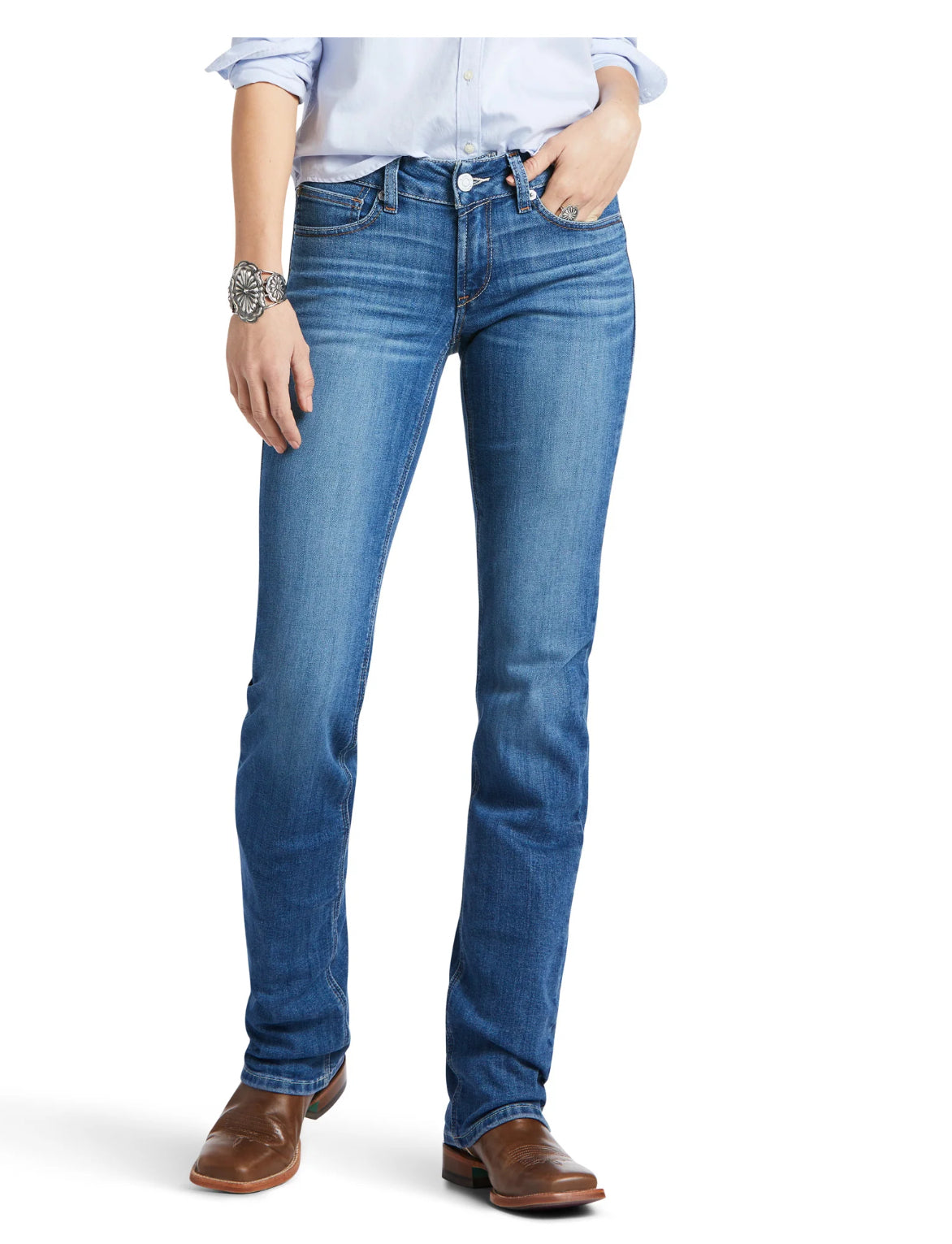 R.E.A.L. Mid Rise Arrow Fit Catherine Straight Leg