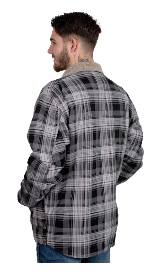 Just Country Diamantina Sherpa Jacket Grey Plaid