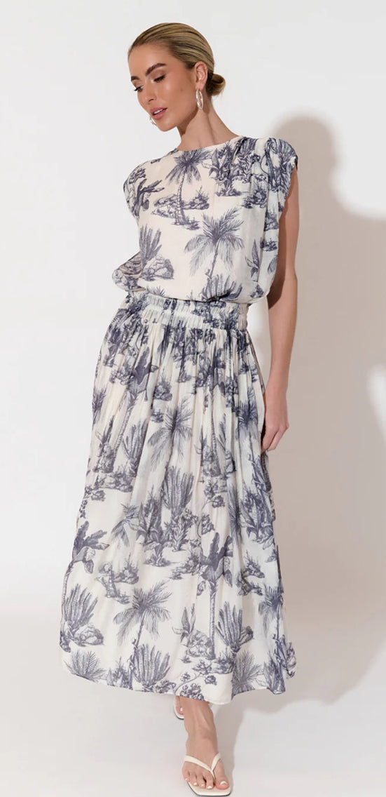 Adorne Ladies Logan Toile Print Maxi Skirt