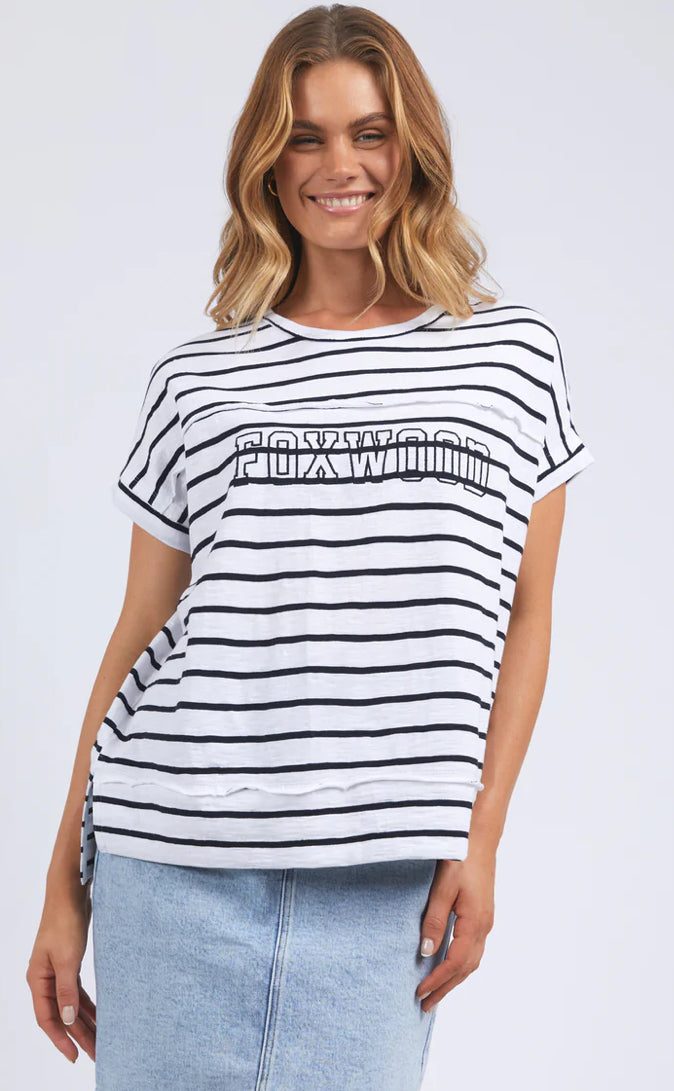 Foxwood Ladies Throw On Stripe Tee
