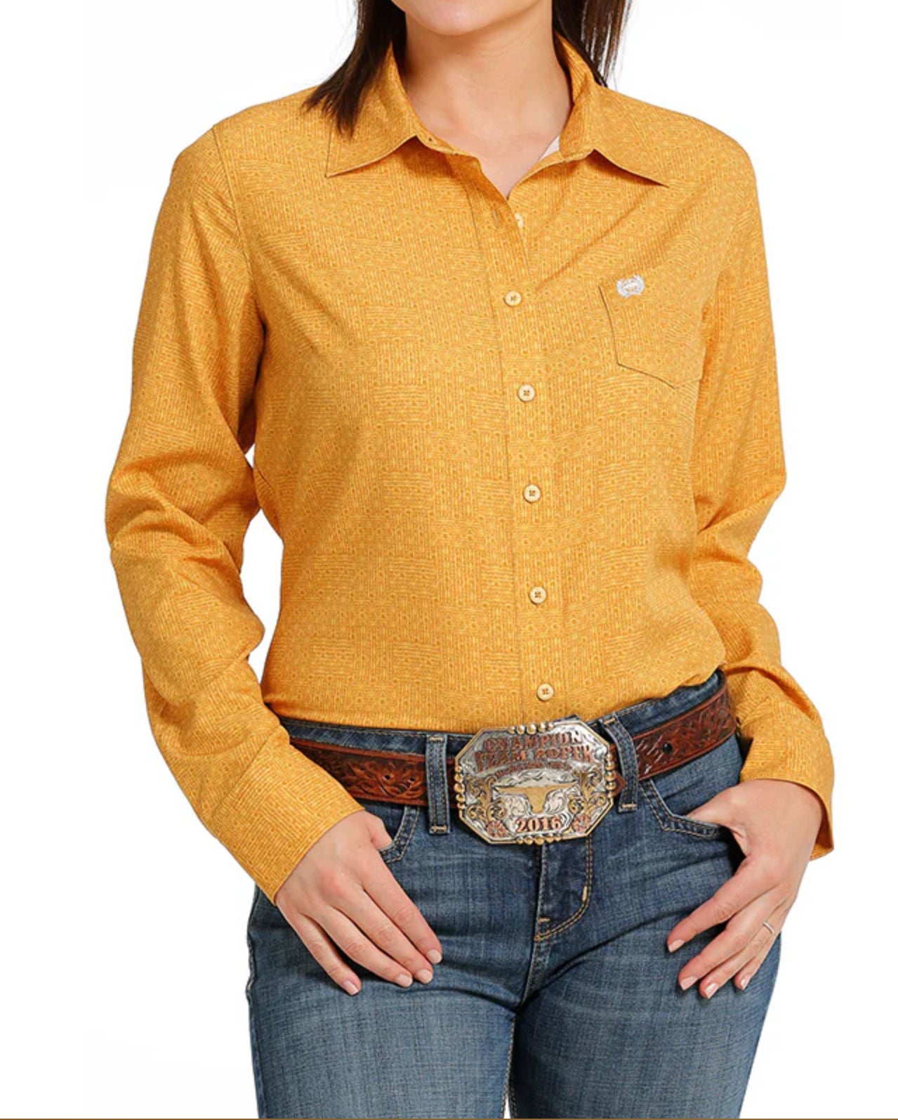 Cinch Ladies Arena Fit Gold Shirt
