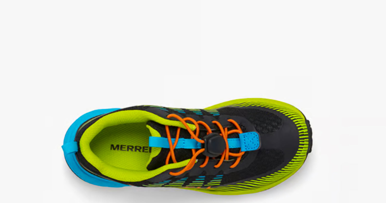 Merrell Kids Agility Peak Shoes In Black/citron/cyan/orange