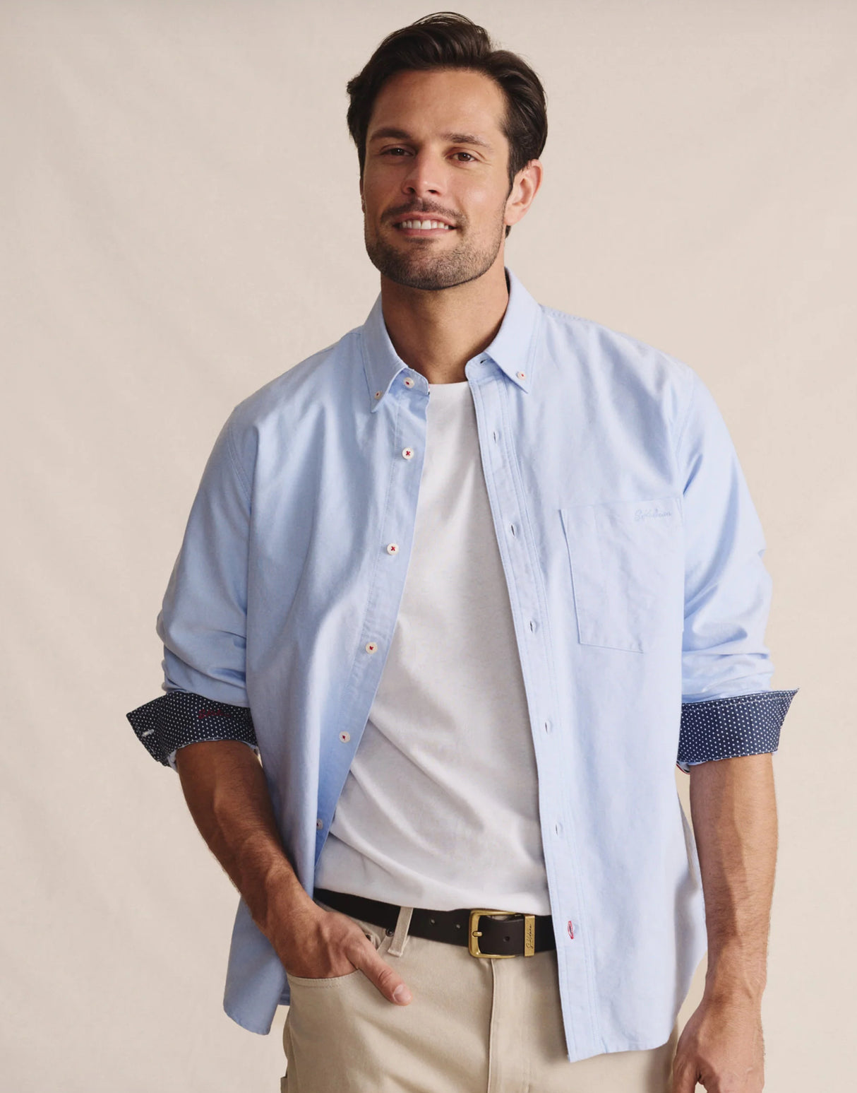 S Kidman Aberdeen Mens Oxford Long Sleeved Shirt in 2 Colours