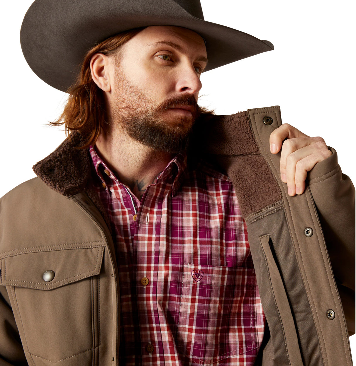 Ariat Mens Vernon Sherpa 2.0 Jacket Banyan Bark 1004657